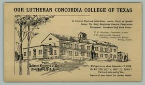 [Lutheran Concordia College of Texas Opening Announcement]