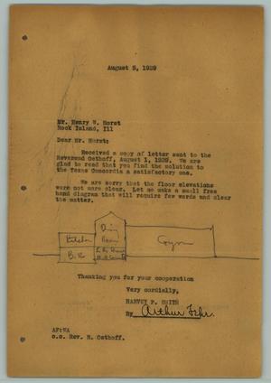 [Letter from Arthur Fehr to Henry W. Horst, August 5, 1929]