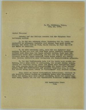 [Letter from R. Osthoff to "Praeses," October 18, 1927]