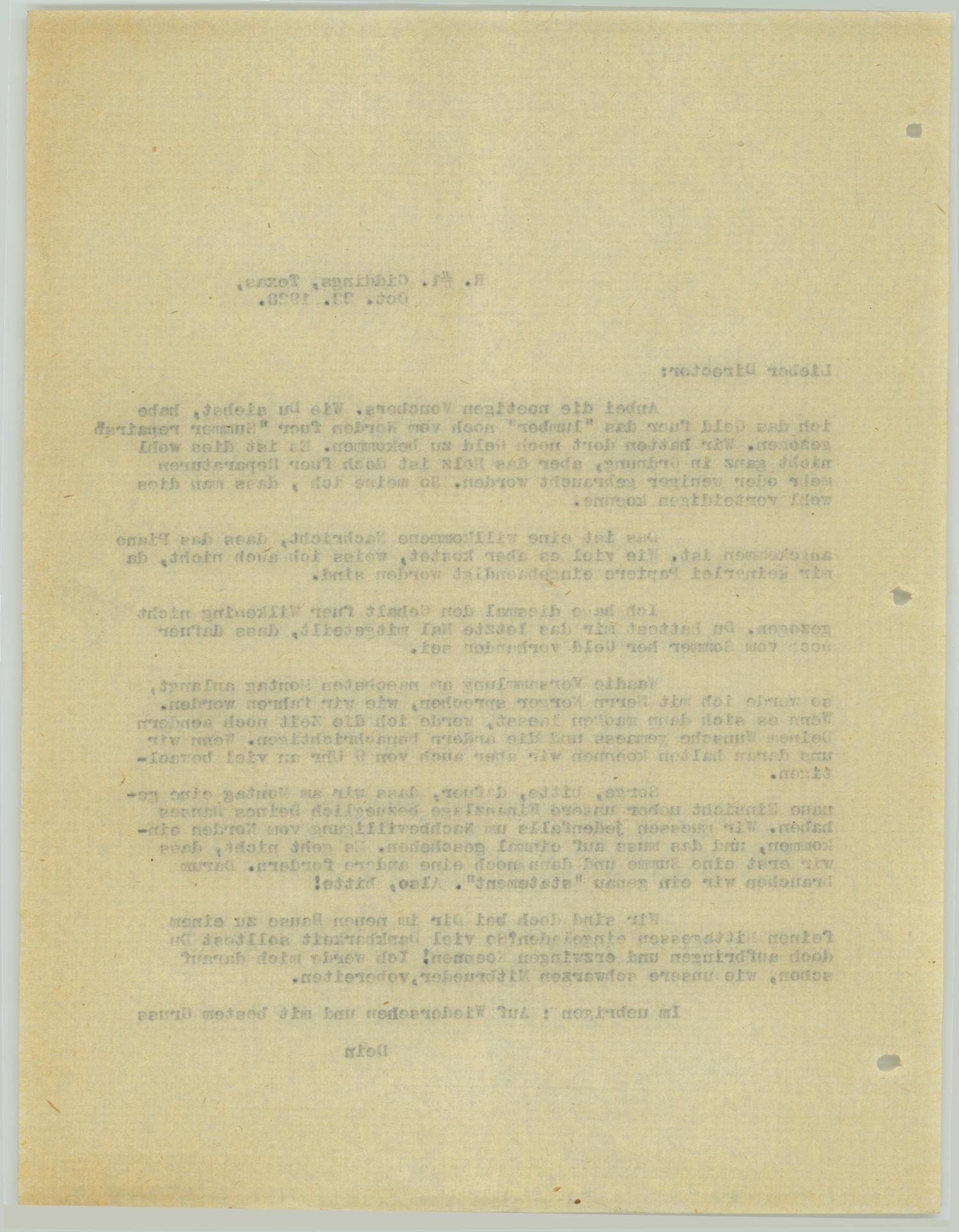 [Letter from R. Osthoff to H. Studtmann, October 23, 1928]
                                                
                                                    [Sequence #]: 2 of 2
                                                