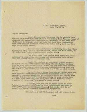 [Letter from R. Osthoff to H. Studtmann, October 23, 1928]