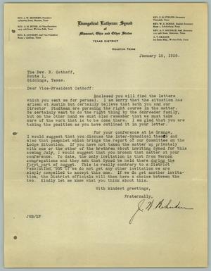 Primary view of object titled '[Letter from J. W. Behnken to R. Osthoff, January 18, 1928]'.