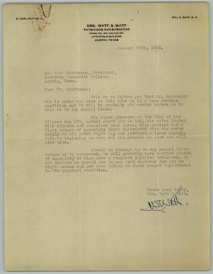 [Letter from Drs. Watt and Watt to Henry Studtmann, January 28, 1928]