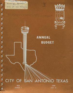 Primary view of object titled 'San Antonio Annual Budget: 1974'.