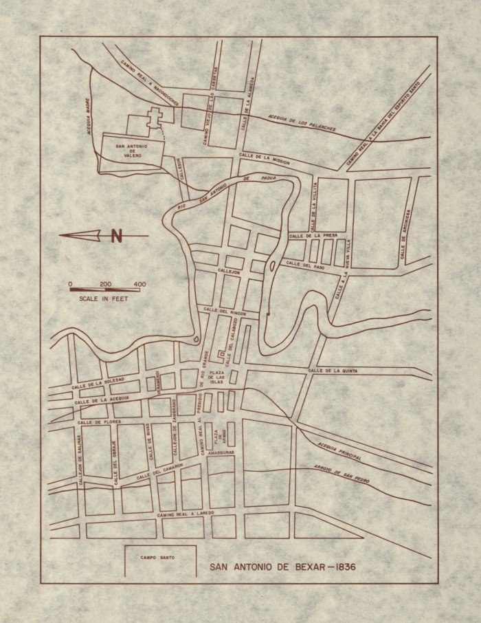 Military Maps of the Texas revolution - San Antonio de Bexar - 1836