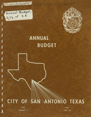 Primary view of object titled 'San Antonio Annual Budget: 1967'.
