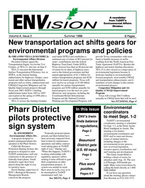 Primary view of object titled 'ENVision, Volume 4, Issue 2, Summer 1998'.