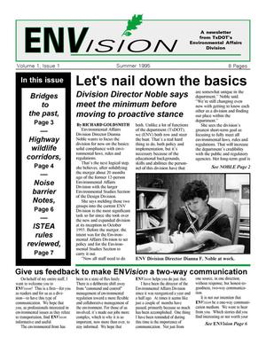 Primary view of object titled 'ENVision, Volume 1, Issue 1, Summer 1995'.