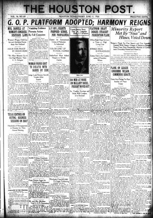 The Houston Post. (Houston, Tex.), Vol. 36, No. 69, Ed. 1 Friday, June 11, 1920