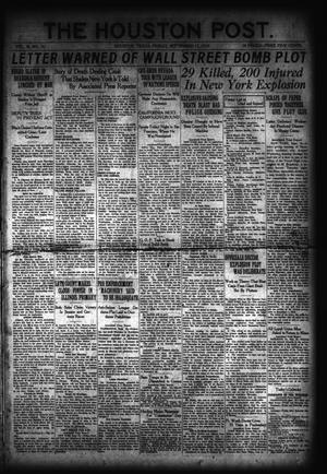 The Houston Post. (Houston, Tex.), Vol. 36, No. 167, Ed. 1 Friday, September 17, 1920