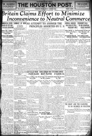 The Houston Post. (Houston, Tex.), Vol. 30, No. 83, Ed. 1 Friday, June 25, 1915