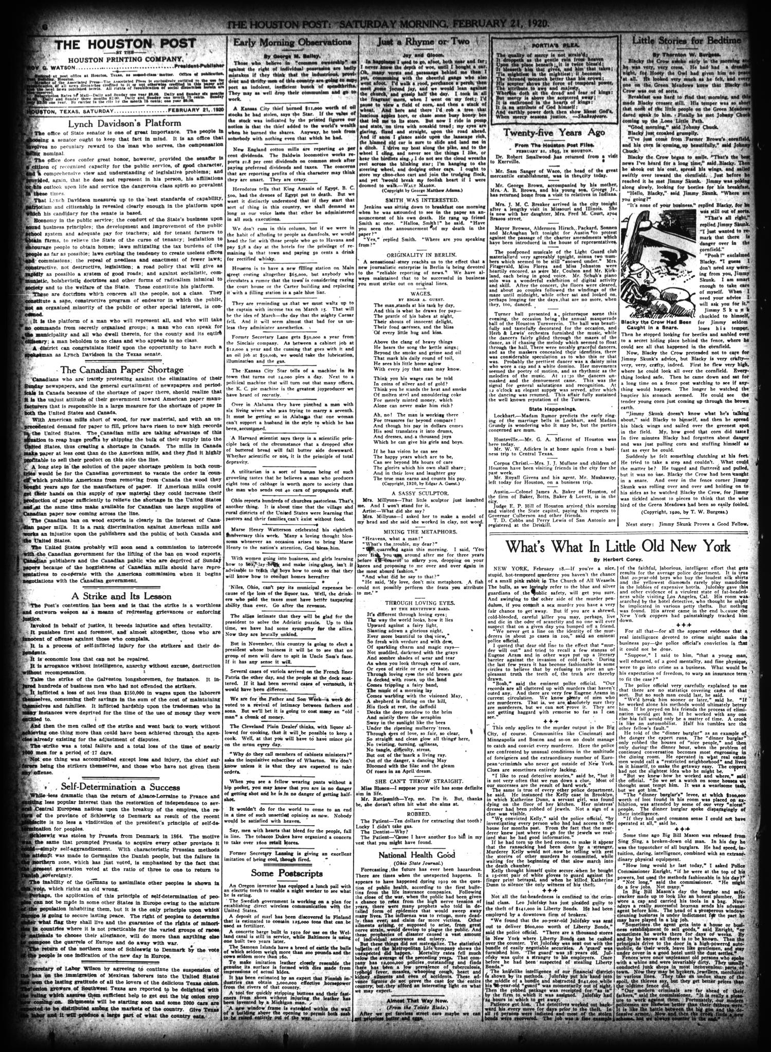 The Houston Post. (Houston, Tex.), Vol. 35, No. 323, Ed. 1 Saturday, February 21, 1920
                                                
                                                    [Sequence #]: 6 of 14
                                                