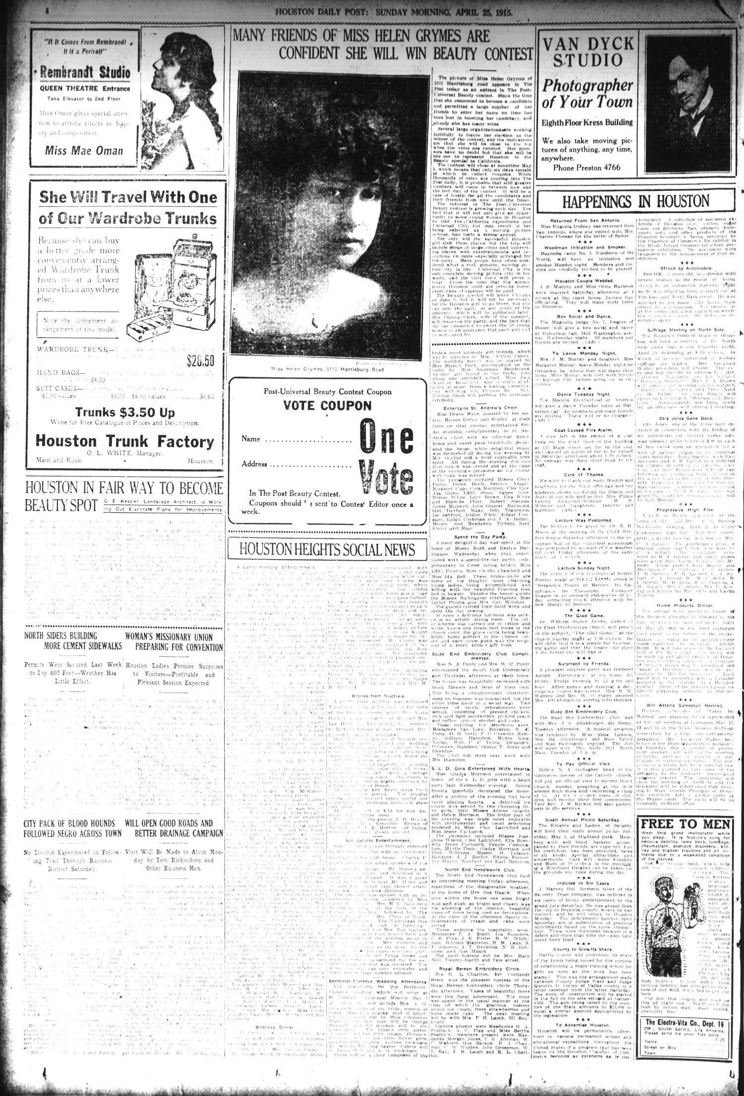 The Houston Post. (Houston, Tex.), Vol. 30, No. 22, Ed. 1 Sunday, April 25, 1915
                                                
                                                    [Sequence #]: 4 of 48
                                                