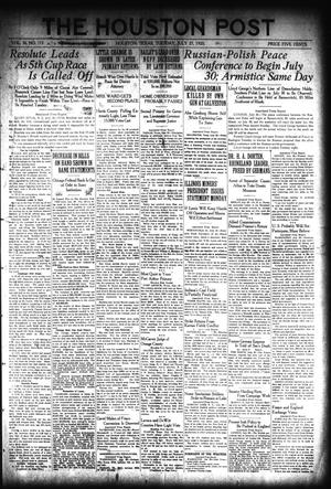 The Houston Post. (Houston, Tex.), Vol. 36, No. 115, Ed. 1 Tuesday, July 27, 1920