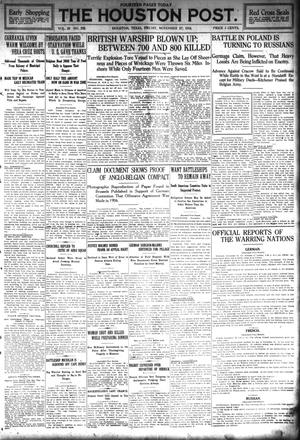 The Houston Post. (Houston, Tex.), Vol. 29, No. 238, Ed. 1 Friday, November 27, 1914