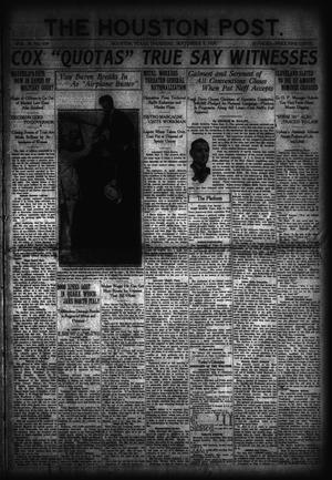 The Houston Post. (Houston, Tex.), Vol. 36, No. 159, Ed. 1 Thursday, September 9, 1920