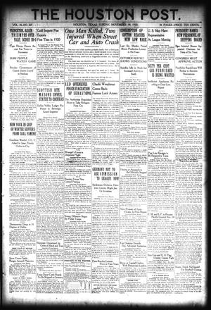 The Houston Post. (Houston, Tex.), Vol. 36, No. 225, Ed. 1 Sunday, November 14, 1920
