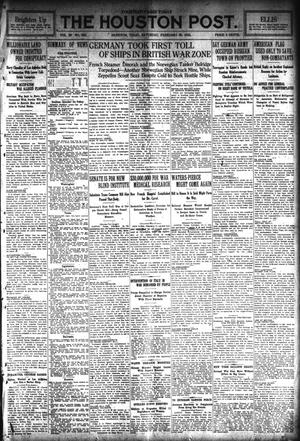 The Houston Post. (Houston, Tex.), Vol. 29, No. 323, Ed. 1 Saturday, February 20, 1915