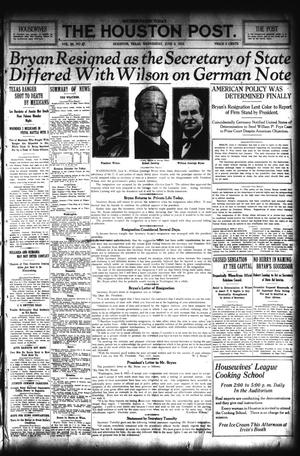 The Houston Post. (Houston, Tex.), Vol. 30, No. 67, Ed. 1 Wednesday, June 9, 1915