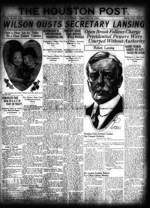 The Houston Post. (Houston, Tex.), Vol. 35, No. 316, Ed. 1 Saturday, February 14, 1920