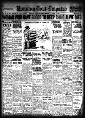 Houston Post-Dispatch (Houston, Tex.), Vol. 40, No. 206, Ed. 1 Monday, October 27, 1924