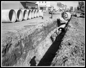 Primary view of object titled 'Laying Storm Sewers in Downtown Abilene'.