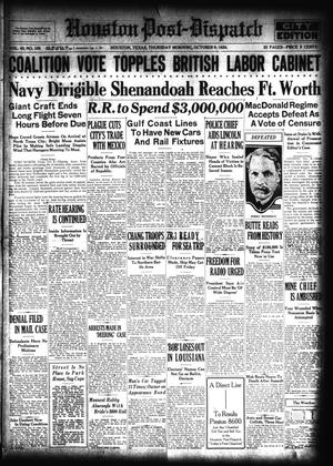 Houston Post-Dispatch (Houston, Tex.), Vol. 40, No. 188, Ed. 1 Thursday, October 9, 1924