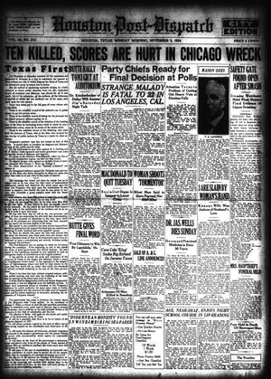 Houston Post-Dispatch (Houston, Tex.), Vol. 40, No. 213, Ed. 1 Monday, November 3, 1924