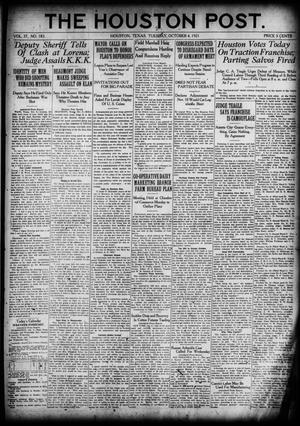 The Houston Post. (Houston, Tex.), Vol. 37, No. 183, Ed. 1 Tuesday, October 4, 1921