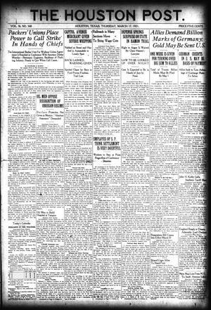 The Houston Post. (Houston, Tex.), Vol. 36, No. 348, Ed. 1 Thursday, March 17, 1921