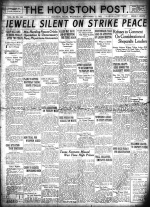 The Houston Post. (Houston, Tex.), Vol. 38, No. 162, Ed. 1 Wednesday, September 13, 1922