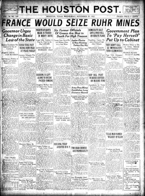 The Houston Post. (Houston, Tex.), Vol. 38, No. 239, Ed. 1 Wednesday, November 29, 1922
