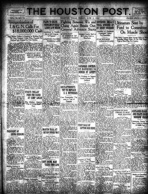 Primary view of object titled 'The Houston Post. (Houston, Tex.), Vol. 38, No. 59, Ed. 1 Friday, June 2, 1922'.