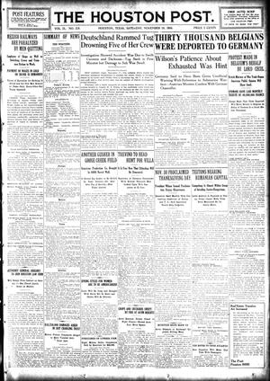 The Houston Post. (Houston, Tex.), Vol. 31, No. 228, Ed. 1 Saturday, November 18, 1916