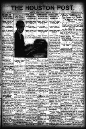 Primary view of object titled 'The Houston Post. (Houston, Tex.), Vol. 36, No. 339, Ed. 1 Tuesday, March 8, 1921'.