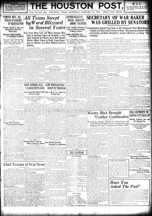 Primary view of object titled 'The Houston Post. (Houston, Tex.), Vol. 33, No. 283, Ed. 1 Saturday, January 12, 1918'.