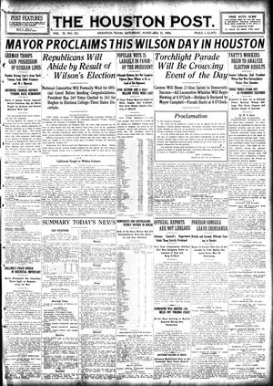 The Houston Post. (Houston, Tex.), Vol. 31, No. 221, Ed. 1 Saturday, November 11, 1916