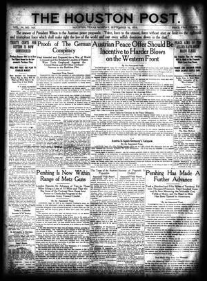 The Houston Post. (Houston, Tex.), Vol. 34, No. 165, Ed. 1 Monday, September 16, 1918
