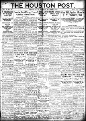 The Houston Post. (Houston, Tex.), Vol. 34, No. 252, Ed. 1 Thursday, December 12, 1918