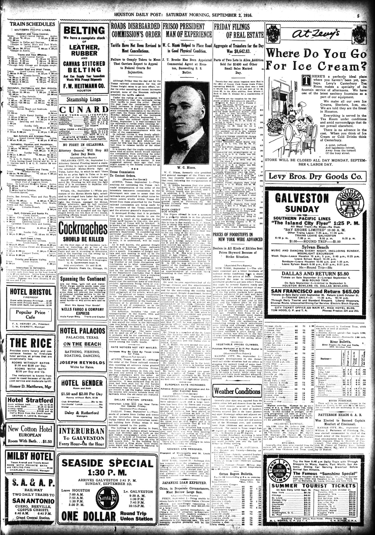 The Houston Post. (Houston, Tex.), Vol. 31, No. 151, Ed. 1 Saturday, September 2, 1916
                                                
                                                    [Sequence #]: 5 of 14
                                                