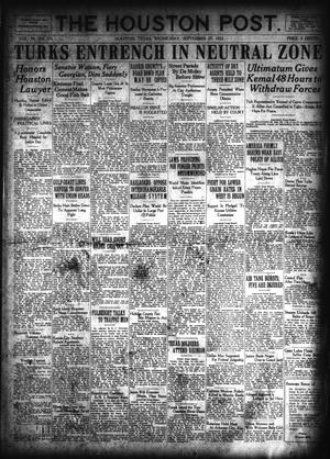 The Houston Post. (Houston, Tex.), Vol. 38, No. 176, Ed. 1 Wednesday, September 27, 1922