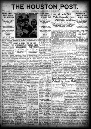 The Houston Post. (Houston, Tex.), Vol. 35, No. 75, Ed. 1 Wednesday, June 18, 1919