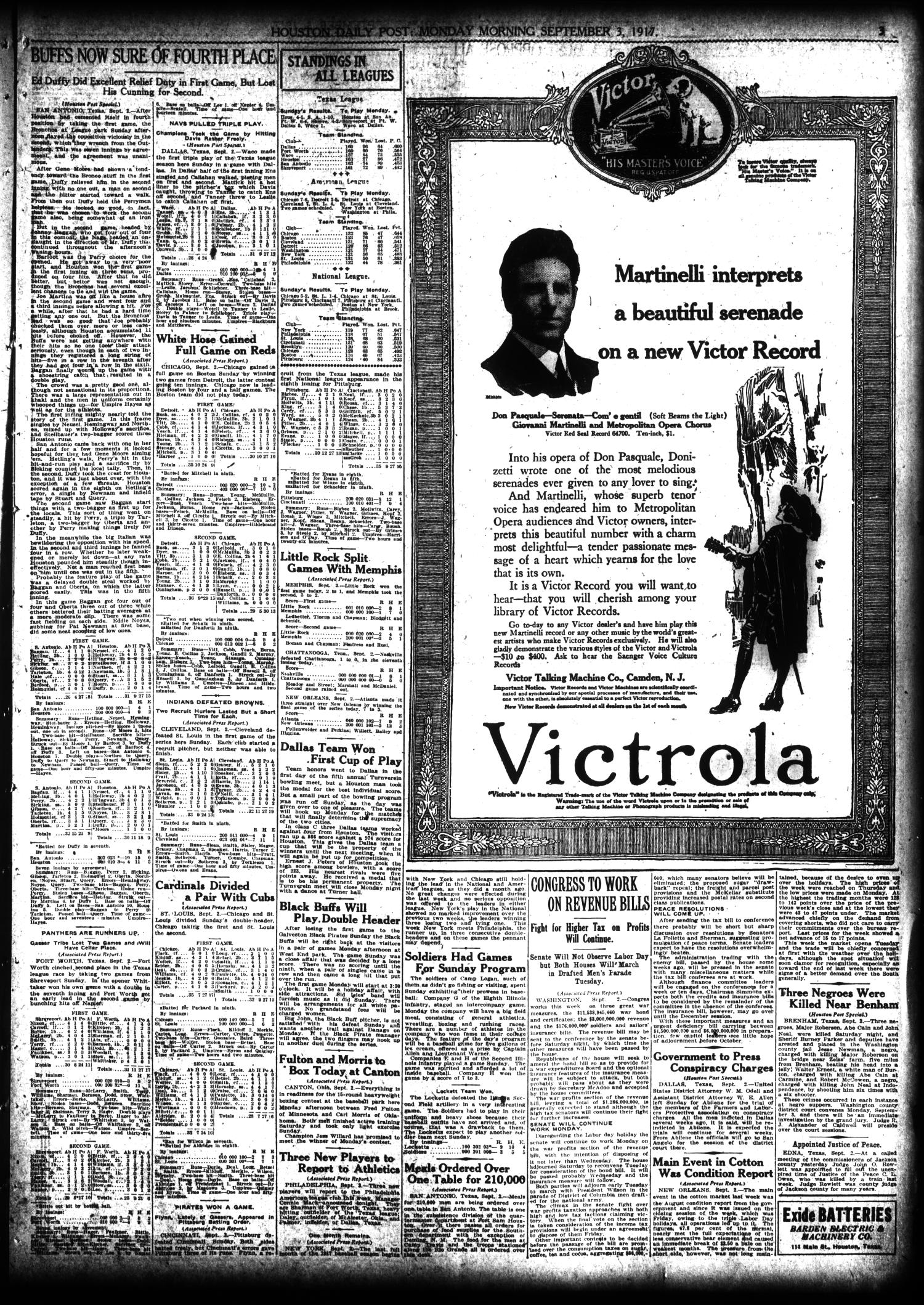 The Houston Post. (Houston, Tex.), Vol. 33, No. 152, Ed. 1 Monday, September 3, 1917
                                                
                                                    [Sequence #]: 3 of 12
                                                