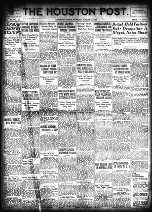 The Houston Post. (Houston, Tex.), Vol. 39, No. 131, Ed. 1 Monday, August 13, 1923