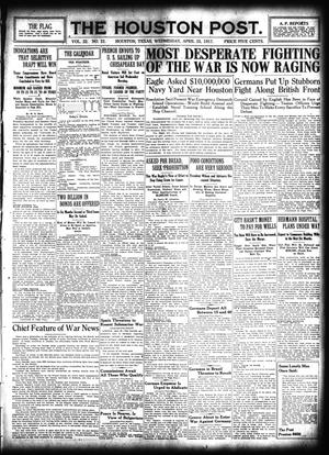 The Houston Post. (Houston, Tex.), Vol. 32, No. 21, Ed. 1 Wednesday, April 25, 1917