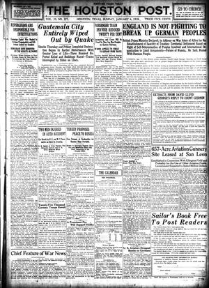 Primary view of object titled 'The Houston Post. (Houston, Tex.), Vol. 33, No. 277, Ed. 1 Sunday, January 6, 1918'.
