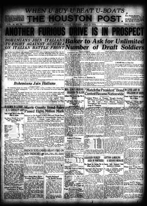 Primary view of object titled 'The Houston Post. (Houston, Tex.), Vol. 34, No. 28, Ed. 1 Thursday, May 2, 1918'.