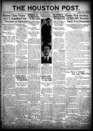 The Houston Post. (Houston, Tex.), Vol. 35, No. 84, Ed. 1 Friday, June 27, 1919