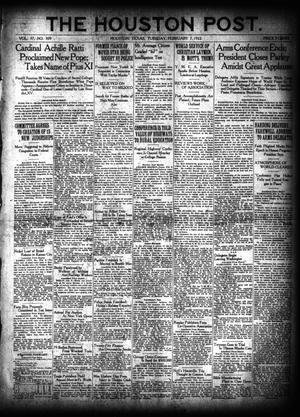 The Houston Post. (Houston, Tex.), Vol. 37, No. 309, Ed. 1 Tuesday, February 7, 1922
