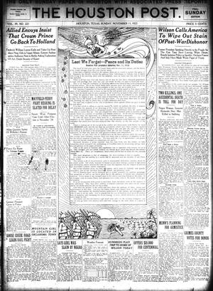 Primary view of object titled 'The Houston Post. (Houston, Tex.), Vol. 39, No. 221, Ed. 1 Sunday, November 11, 1923'.